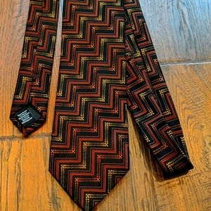 Brown and black zigzag tie